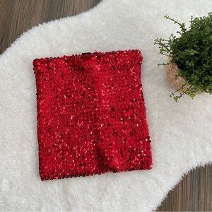 Kids Red Sequin Tube Top/Skirt
